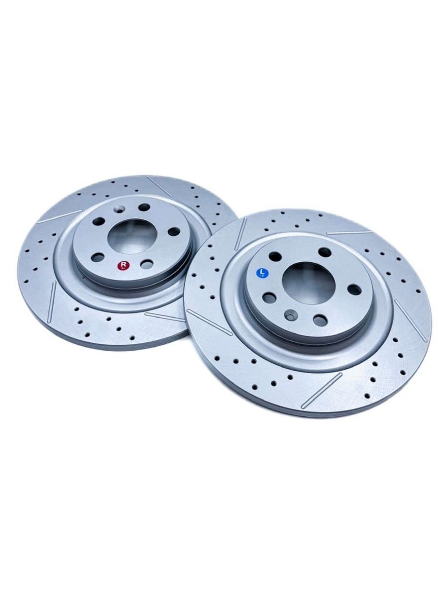 CHANGAN CS75/CS75 Plus. Задние перфорированные/слотированные тормозные диски DZK. S301067-0200 - Миниатюра 1